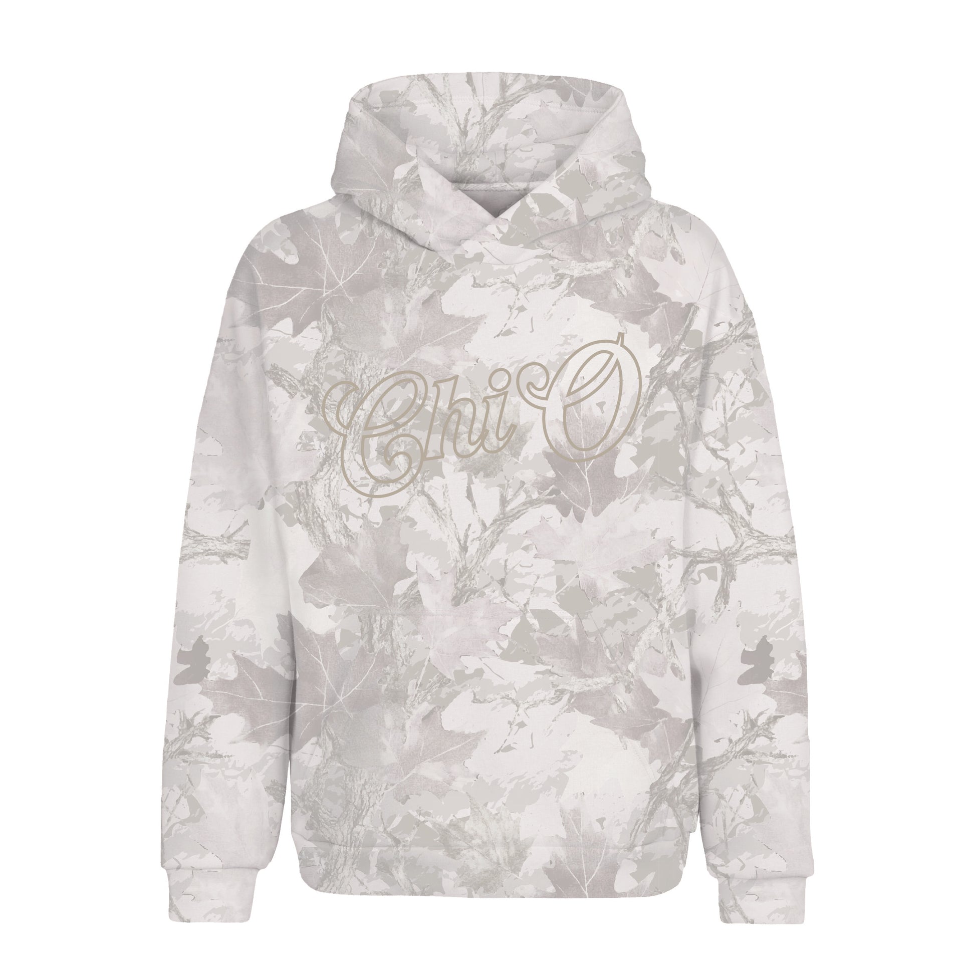 Chi Omega Maple Leaf Camo Fleece Hoodie