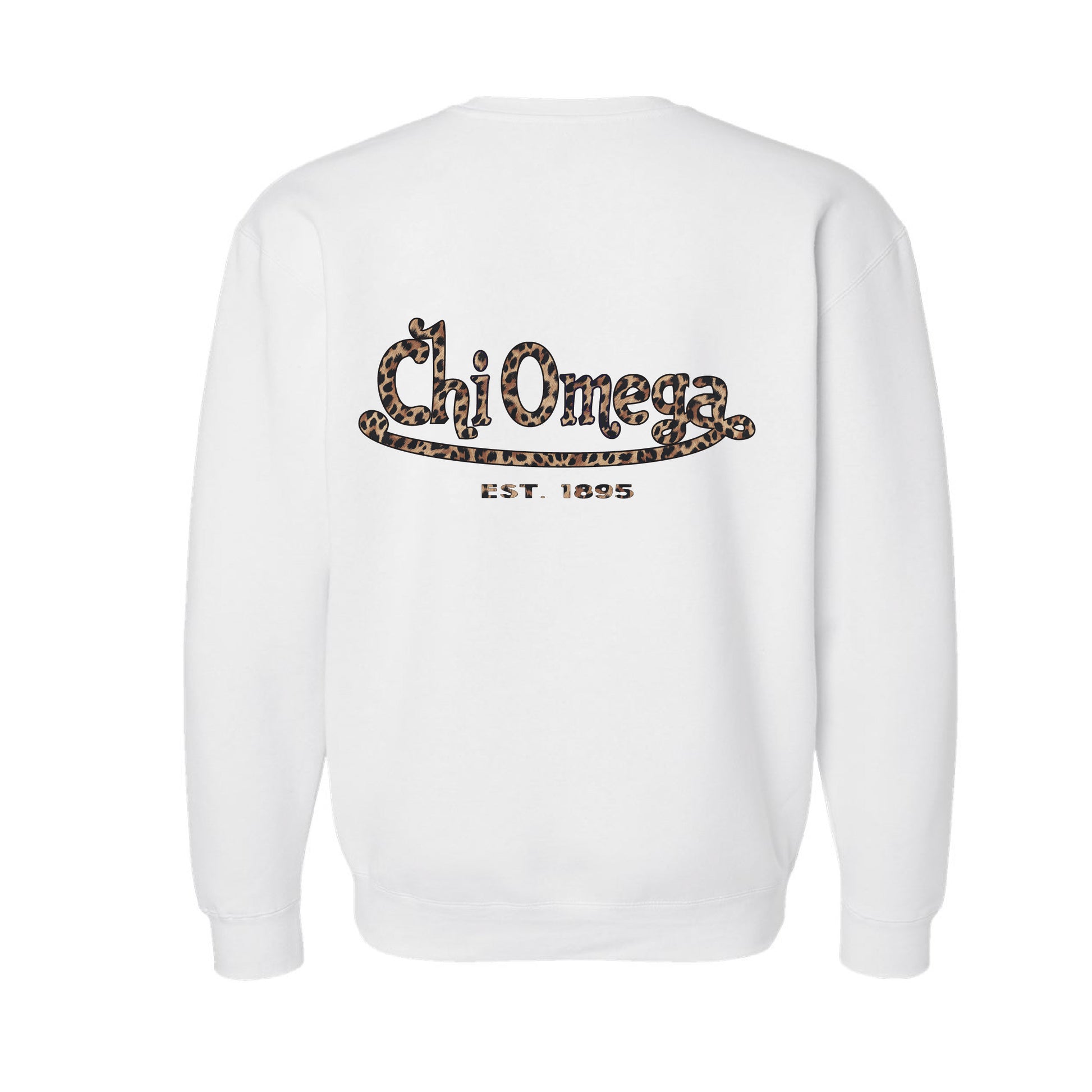 Chi Omega Cheetah Von Font Fleece Crew