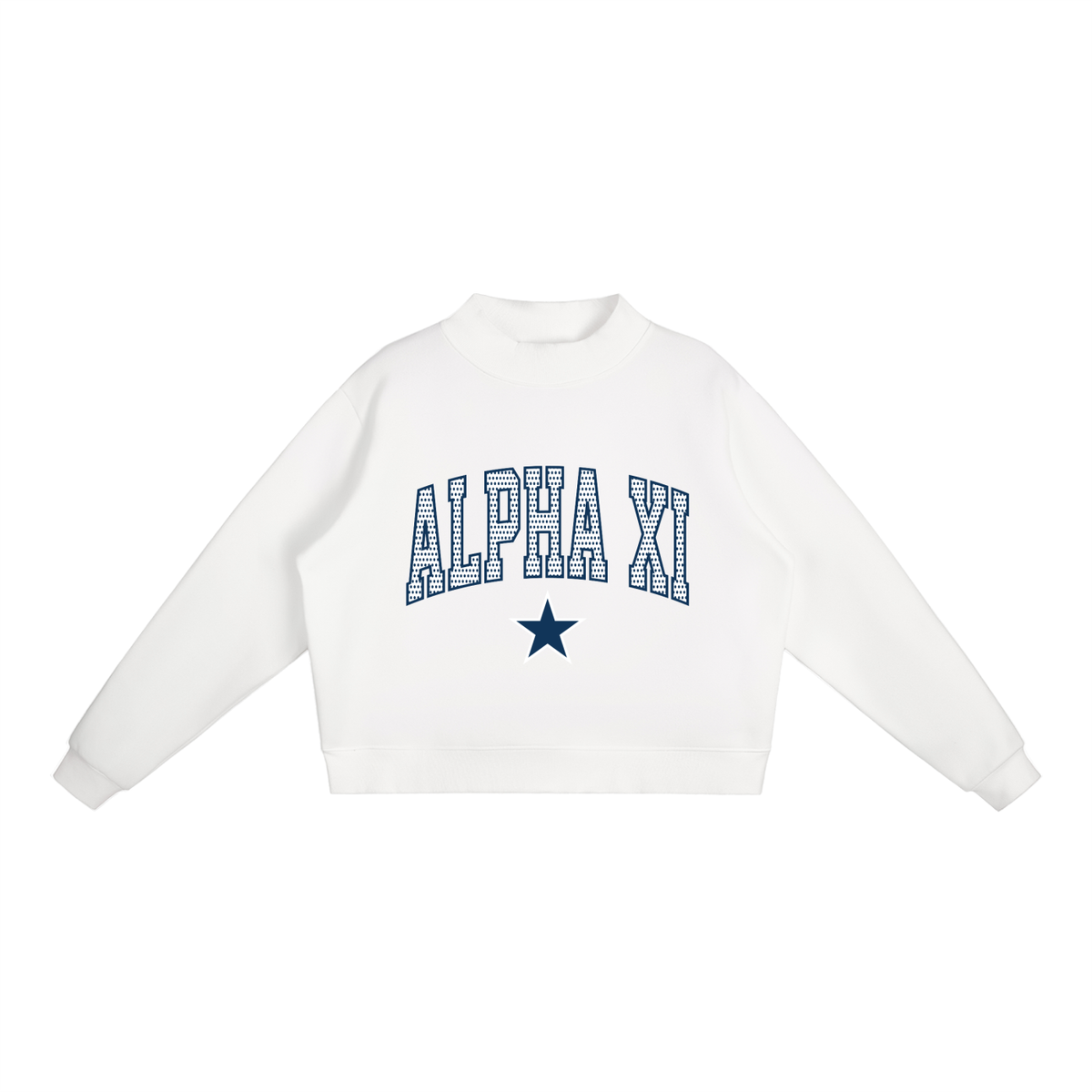 Alpha Xi Polka Dot  Mock Neck
