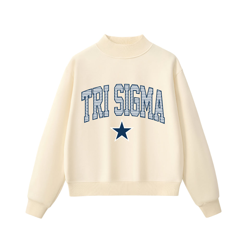 Sigma Sigma Sigma Polka Dot Mock Neck