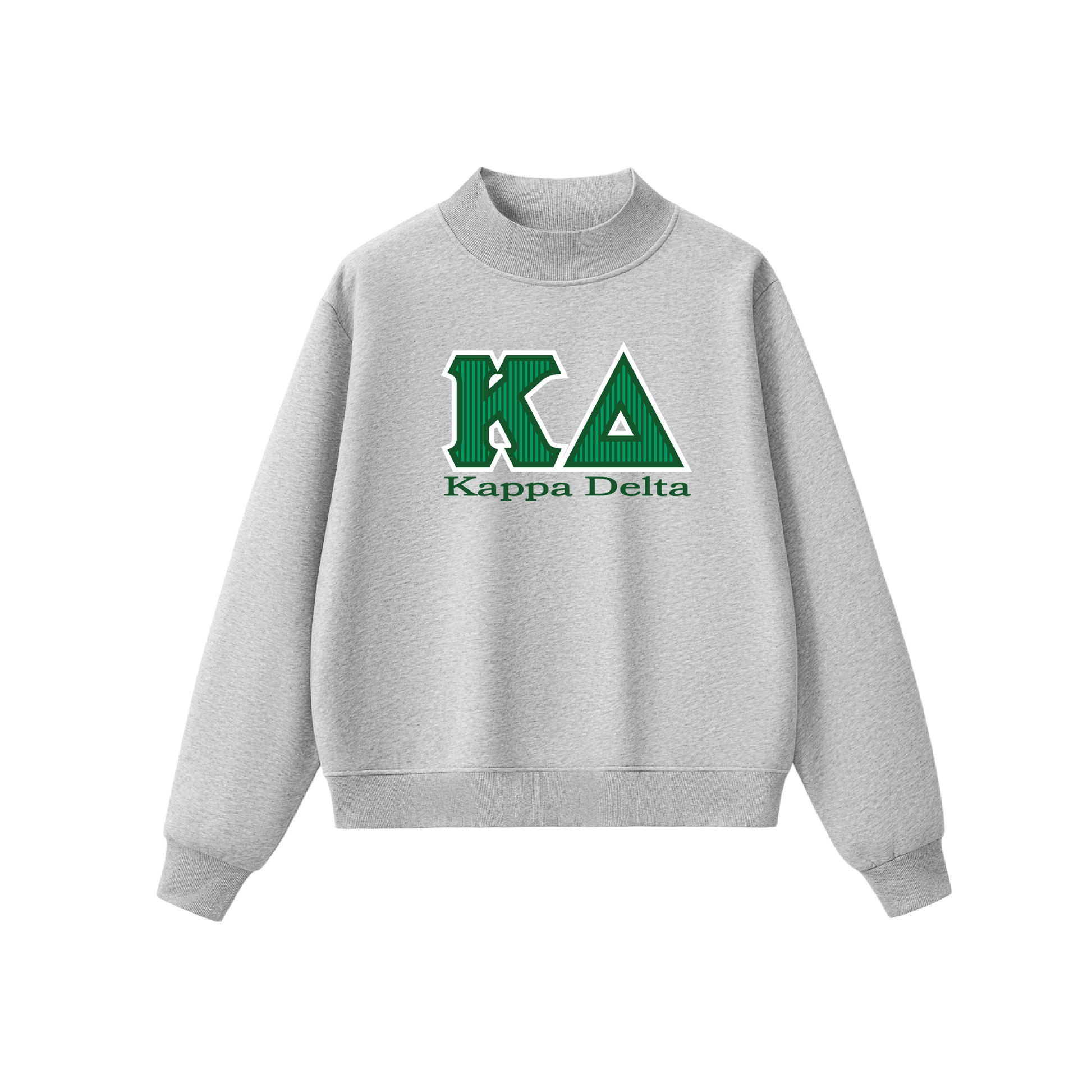 Kappa Delta Striped Letters Mock Neck