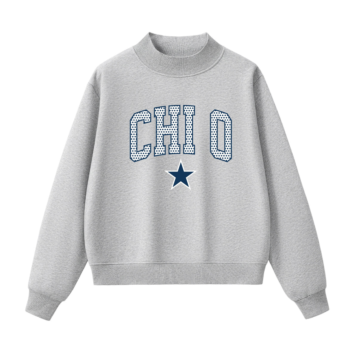 Chi O Polka Dot Mock Neck