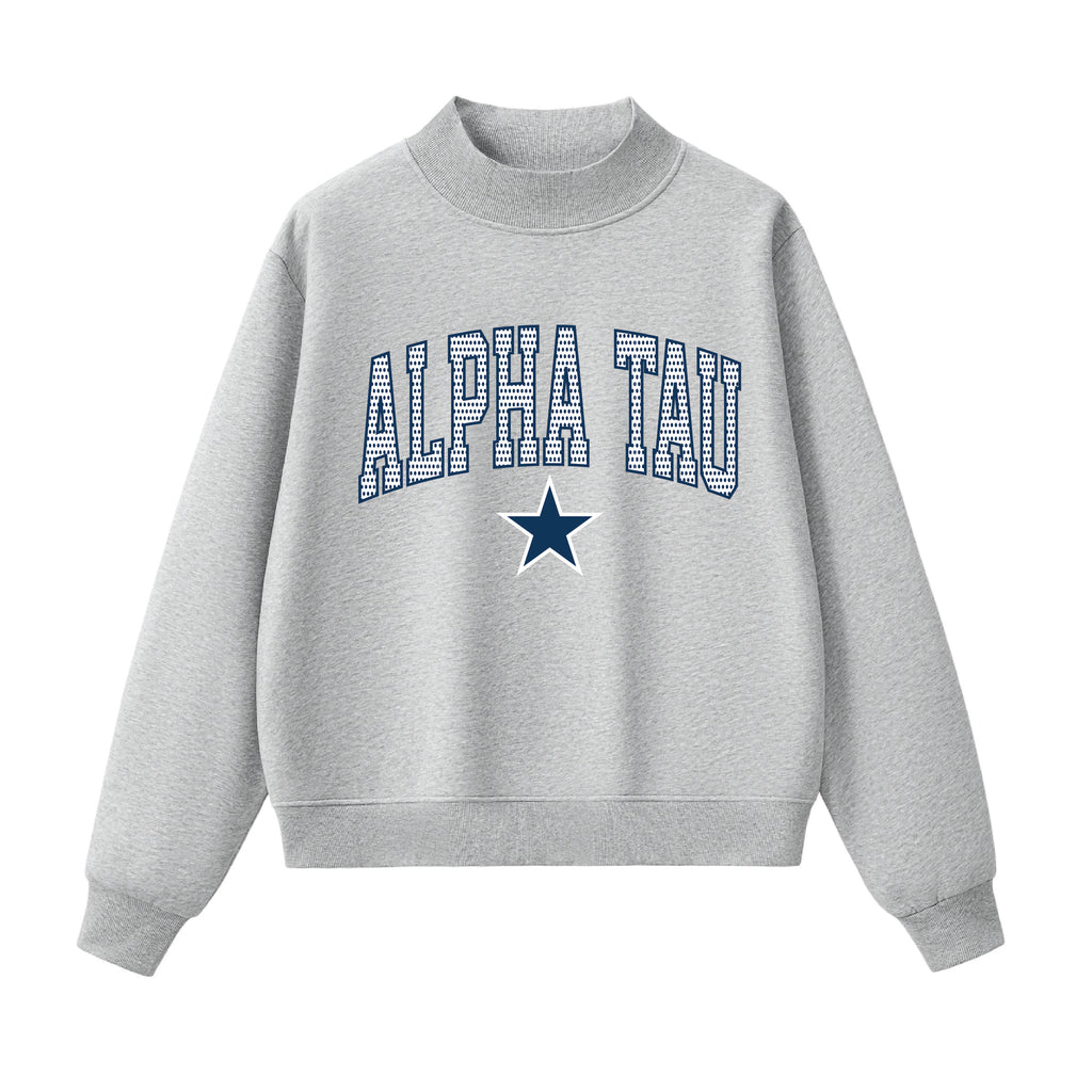 Alpha Sigma Tau Polks Dot Mock Neck