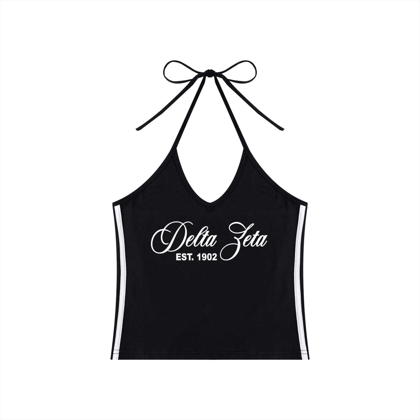 Women's Color Block Halter Crop Tank Top