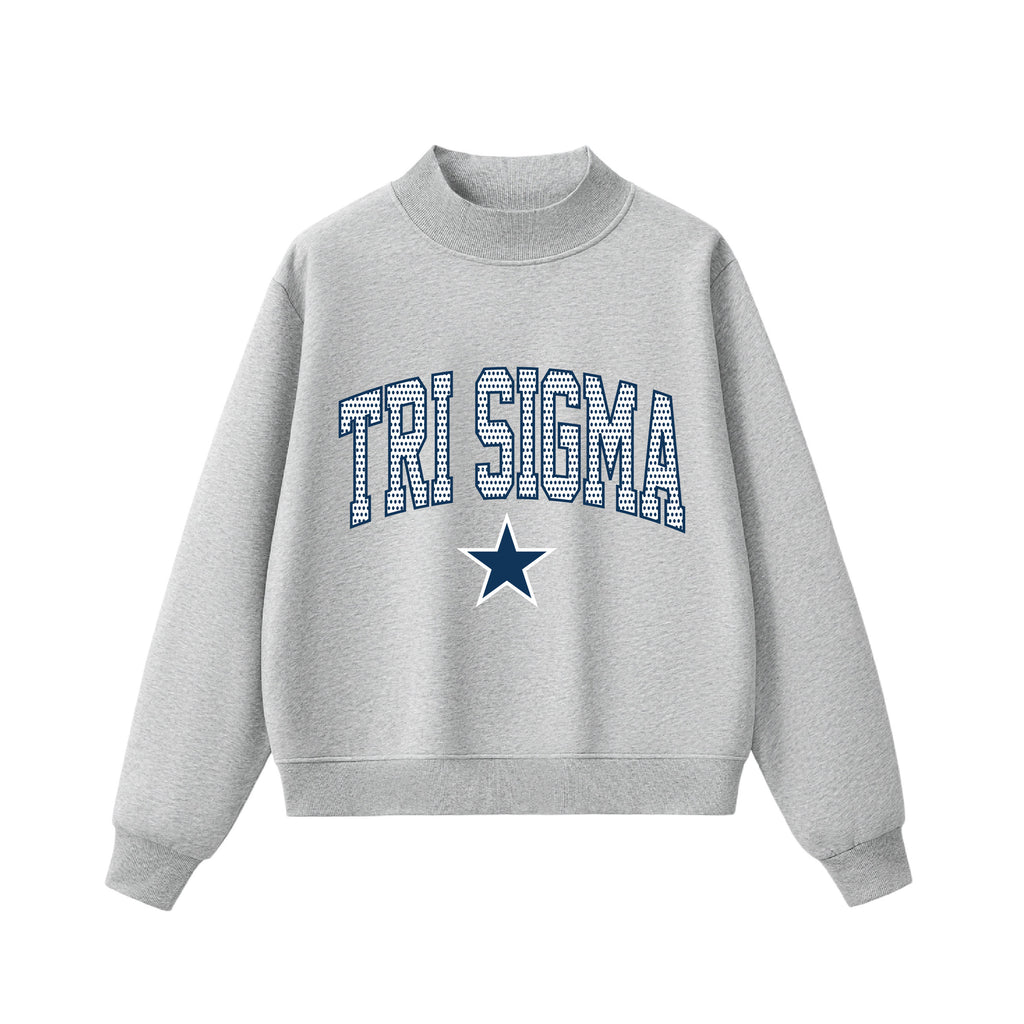 Sigma Sigma Sigma Polka Dot Mock Neck