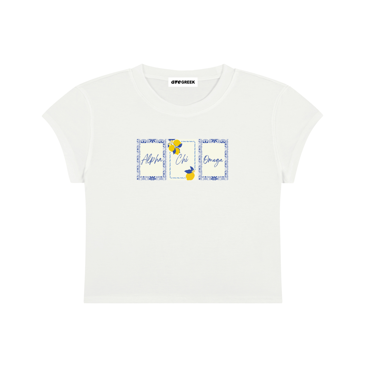 Alpha Chi Omega Italian Tiles Baby Tee