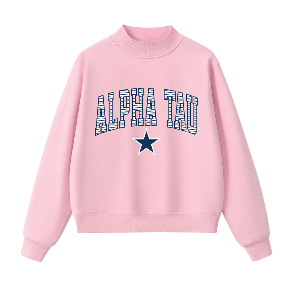 Alpha Sigma Tau Polks Dot Mock Neck