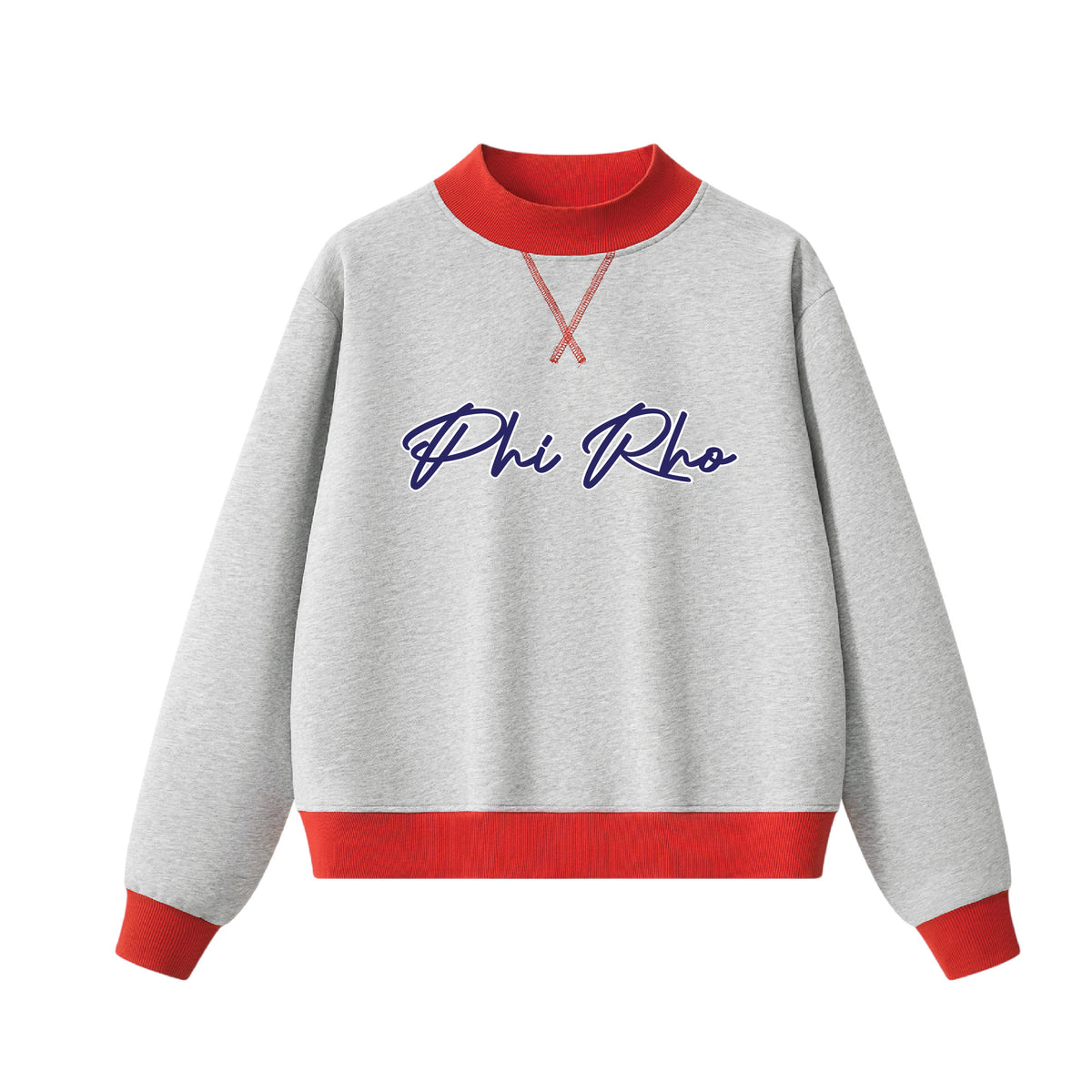 Phi Sigma Rho Script Color Block Mock Neck