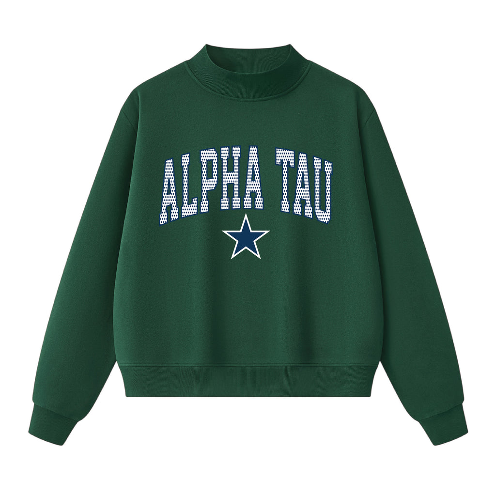 Alpha Sigma Tau Polks Dot Mock Neck