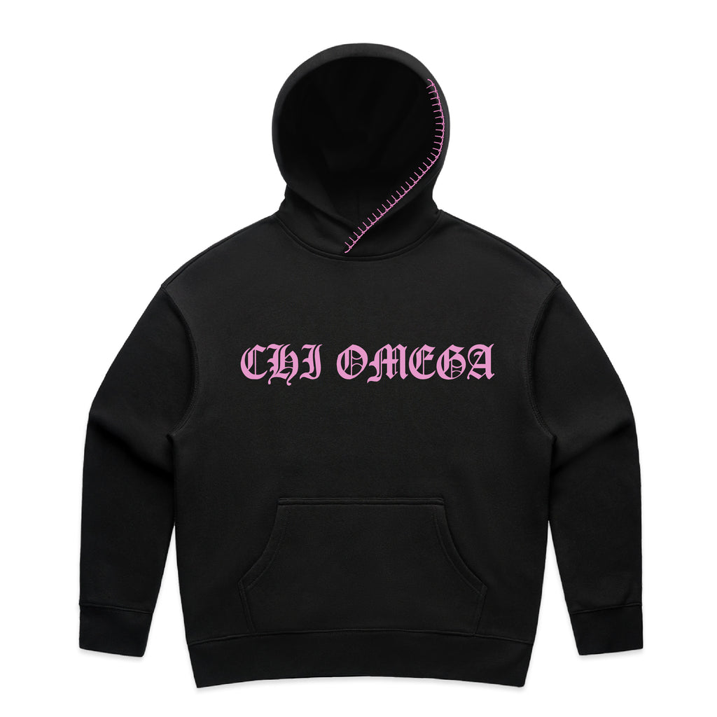 Chi Omega Gothic Script Hoodie