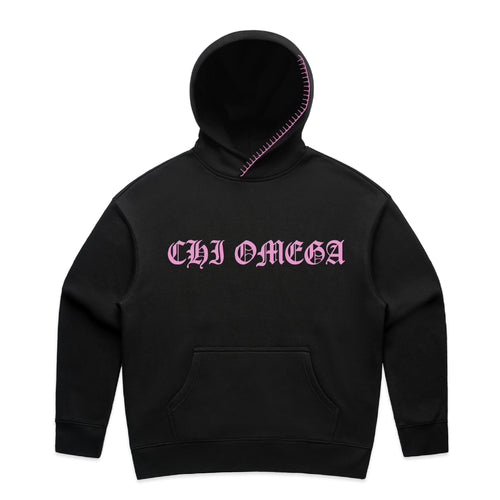 Chi Omega Gothic Script Hoodie