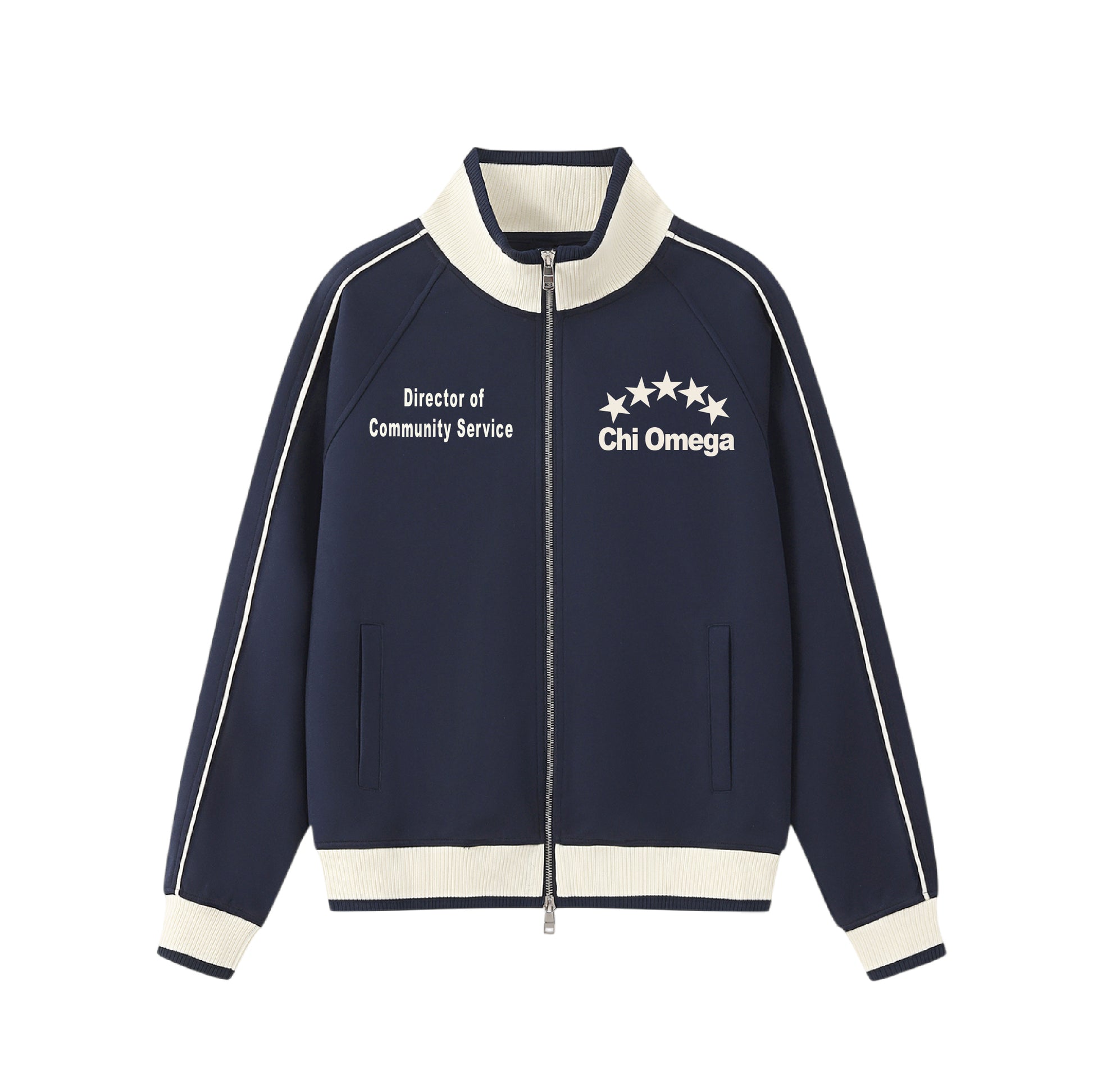 Chi Omega Arched Stars Zip