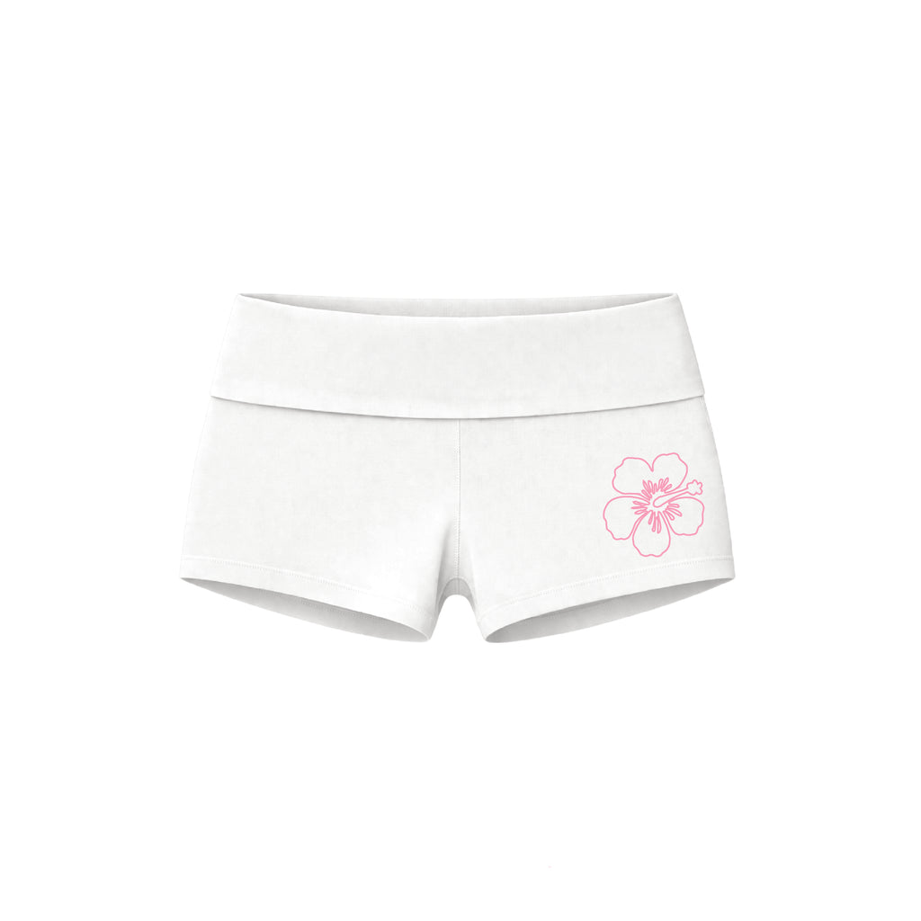 Hibiscus Fold Over Waistband Yoga Short