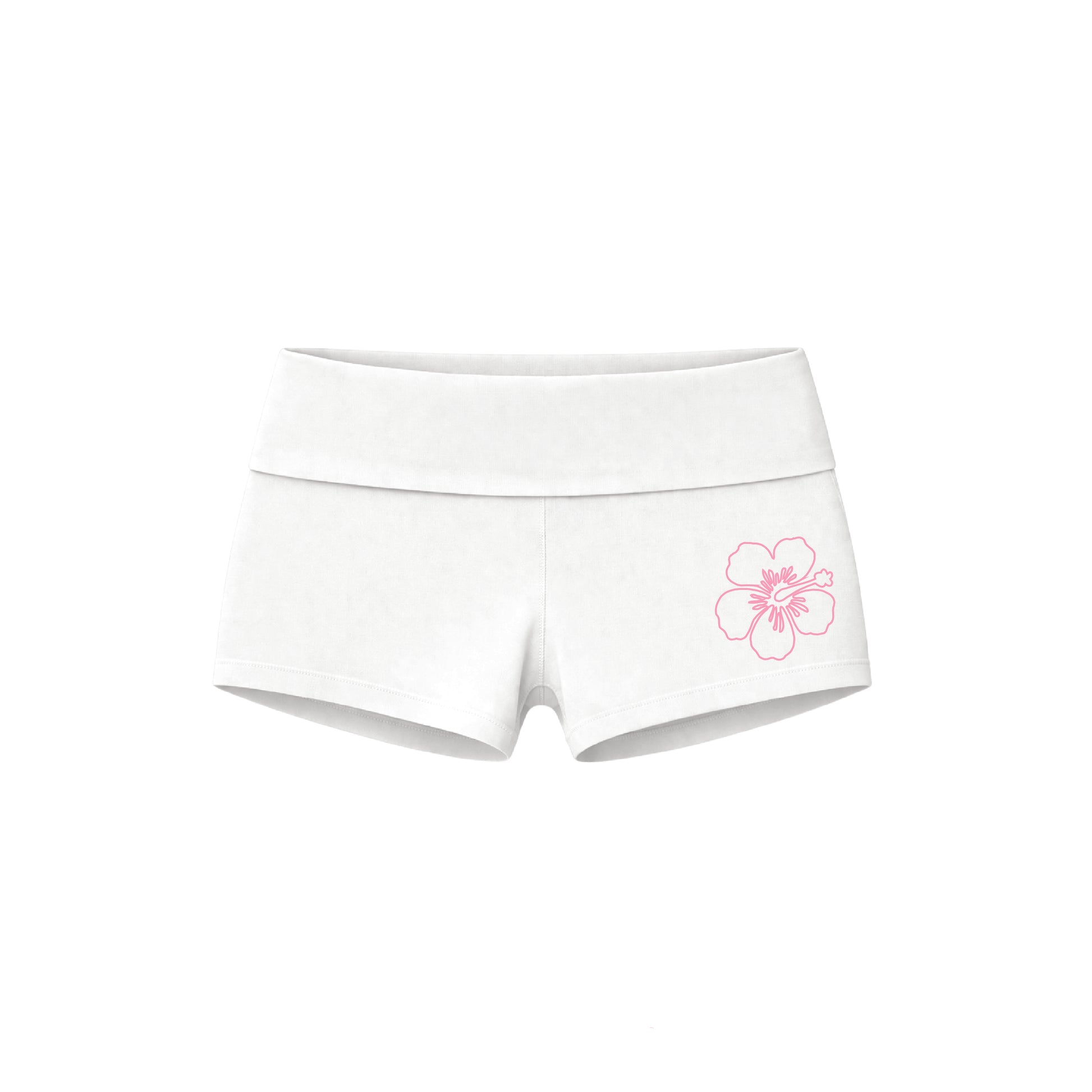 Hibiscus Fold Over Waistband Yoga Short