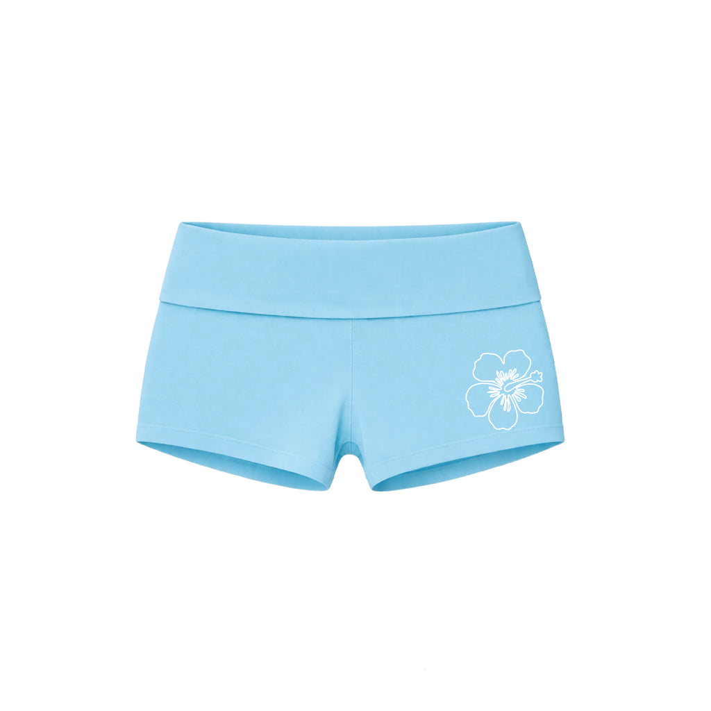 Hibiscus Fold Over Waistband Yoga Short