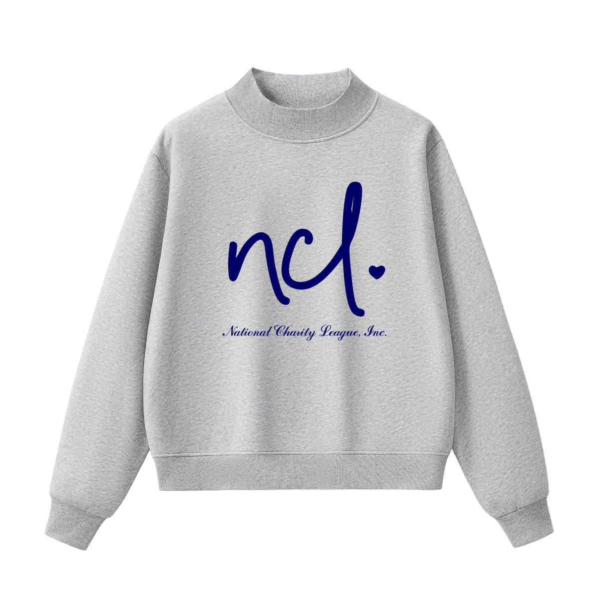 National Charity League Script Heart Mock Neck