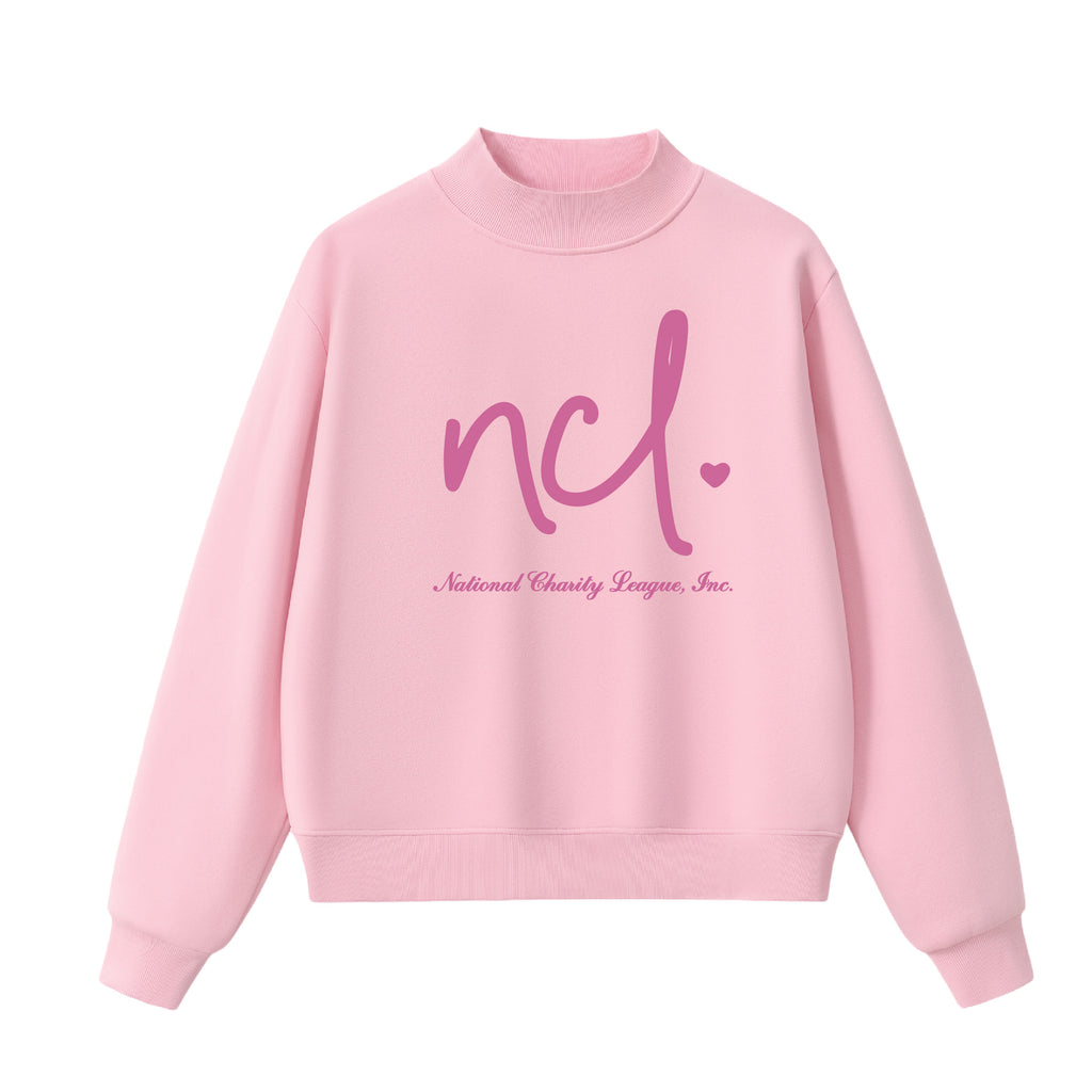 National Charity League Script Heart Mock Neck