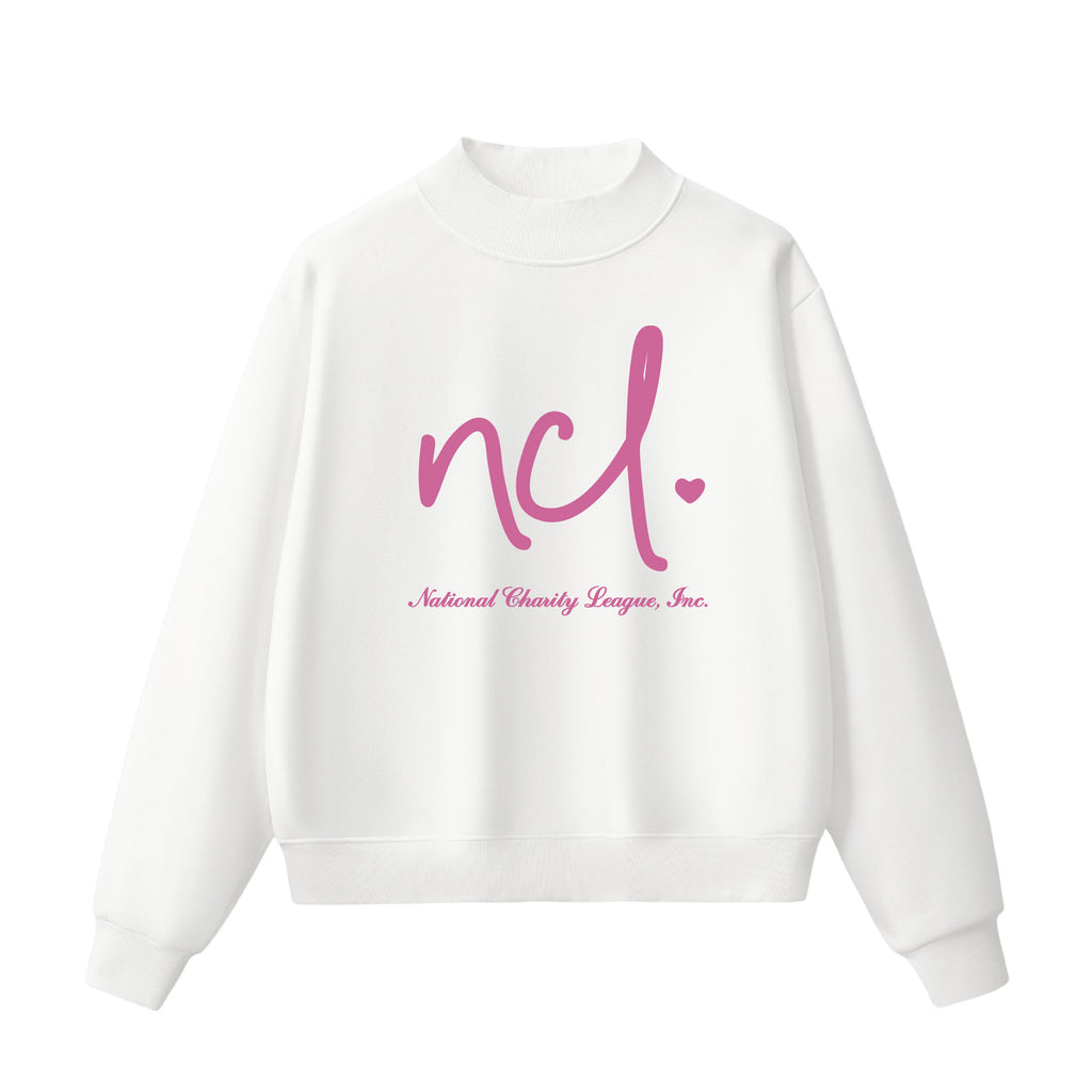 National Charity League Script Heart Mock Neck