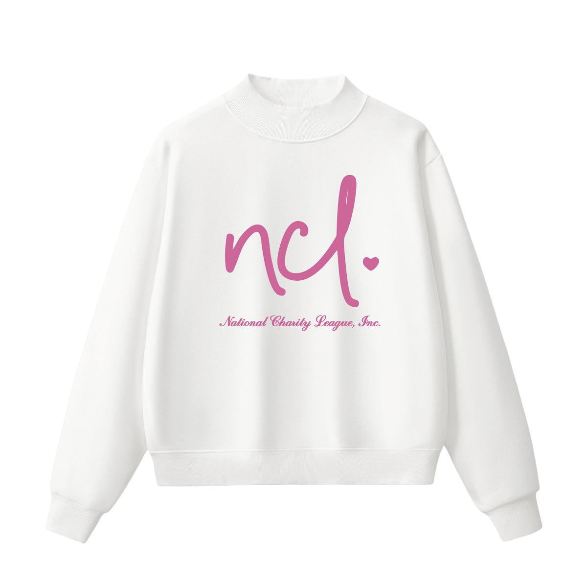 National Charity League Script Heart Mock Neck