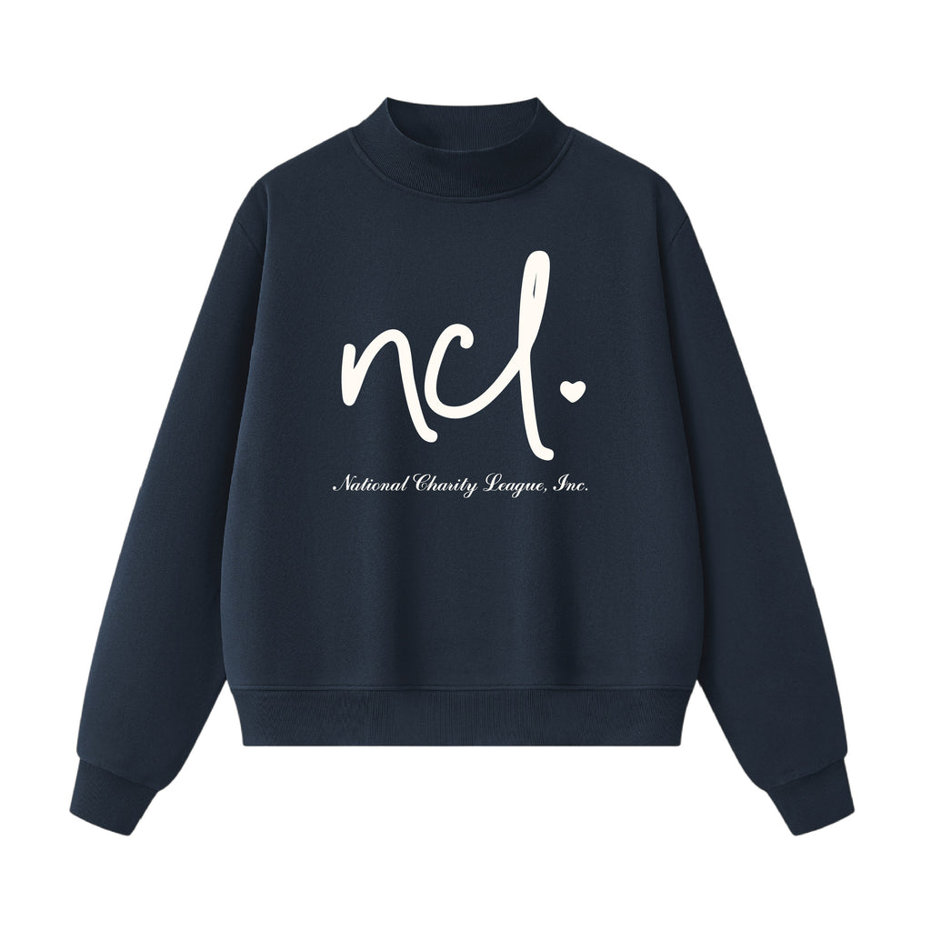 National Charity League Script Heart Mock Neck