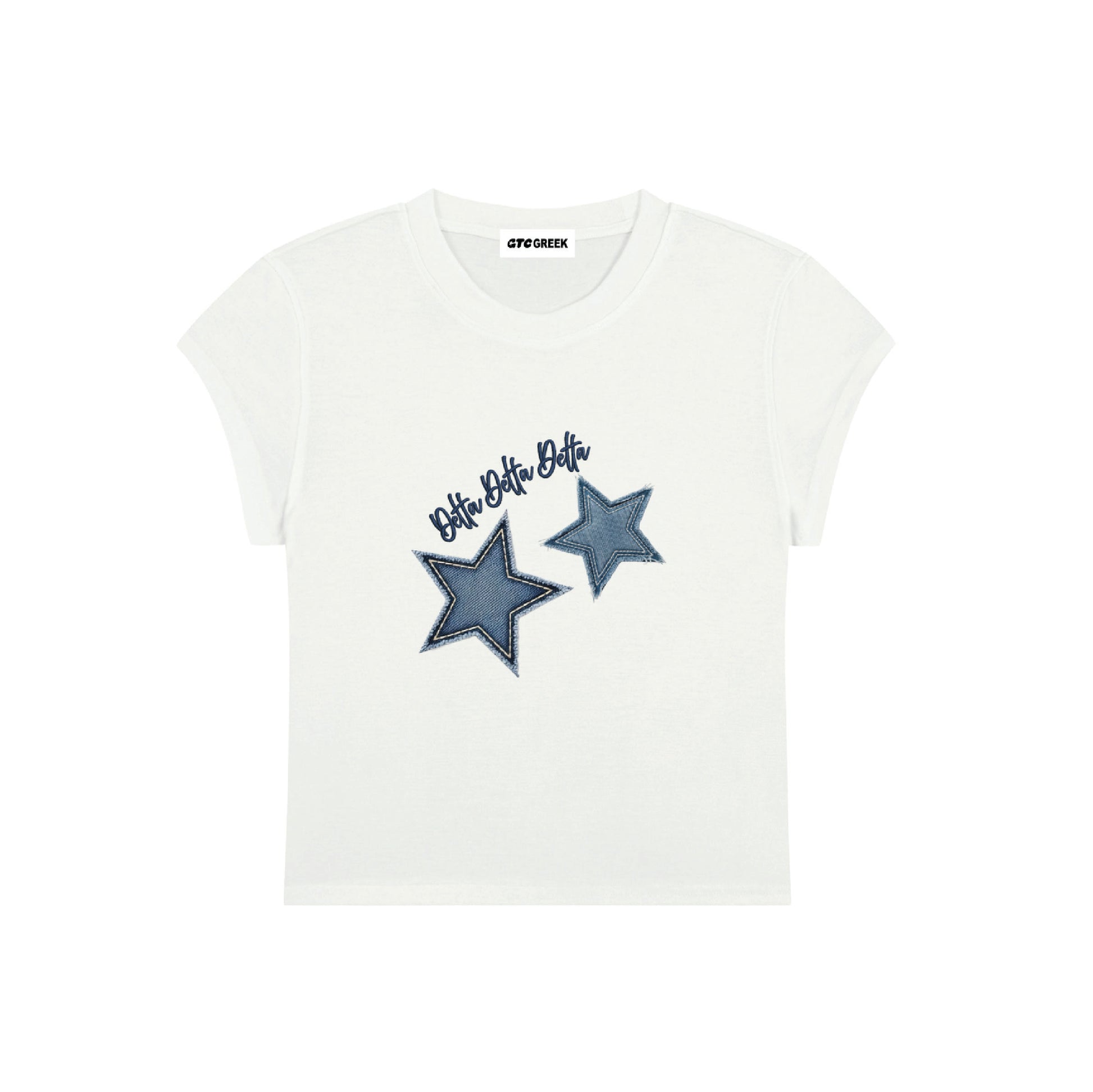 Tri Delta Denim Stars Baby tee