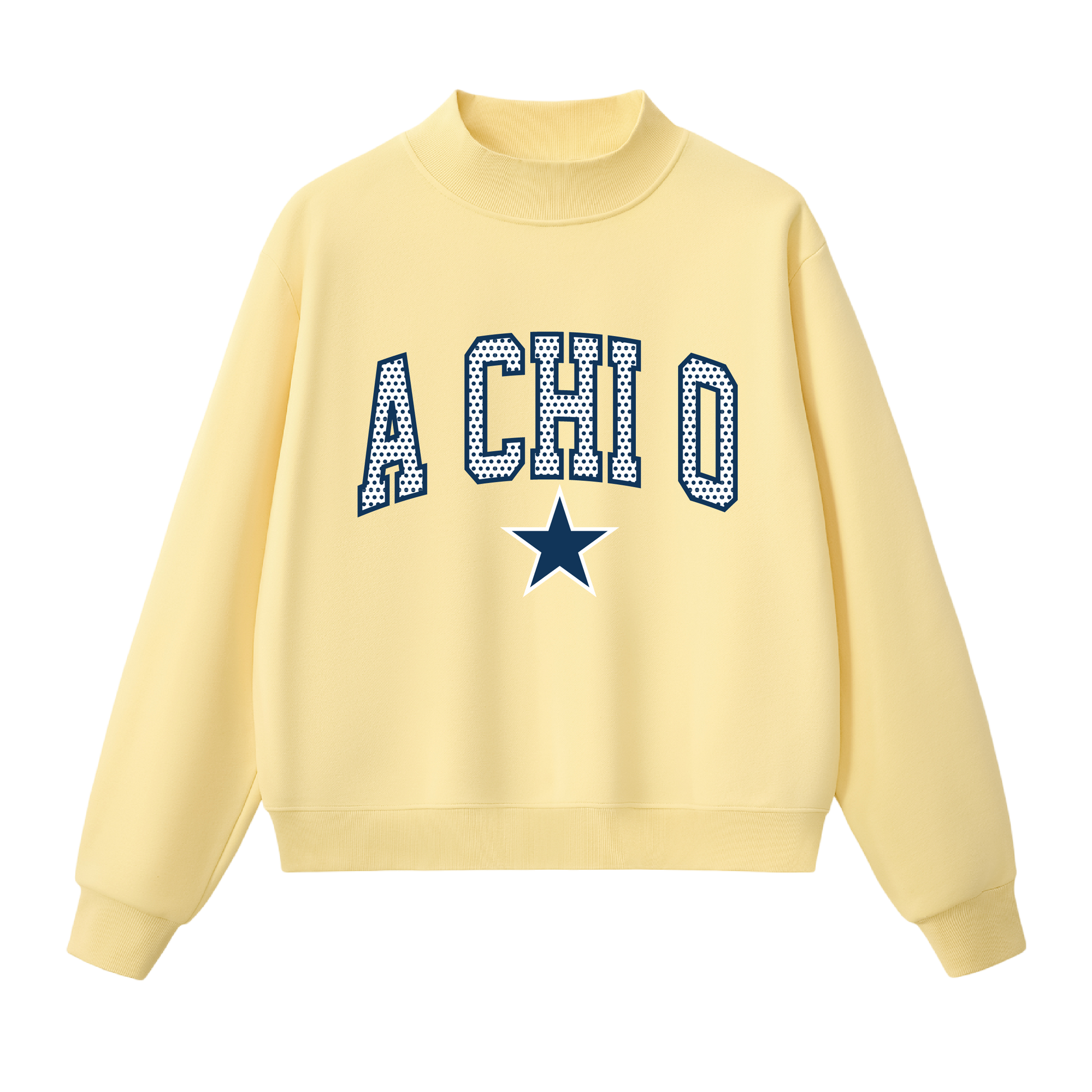 A Chi O Polka Dot Mock Neck