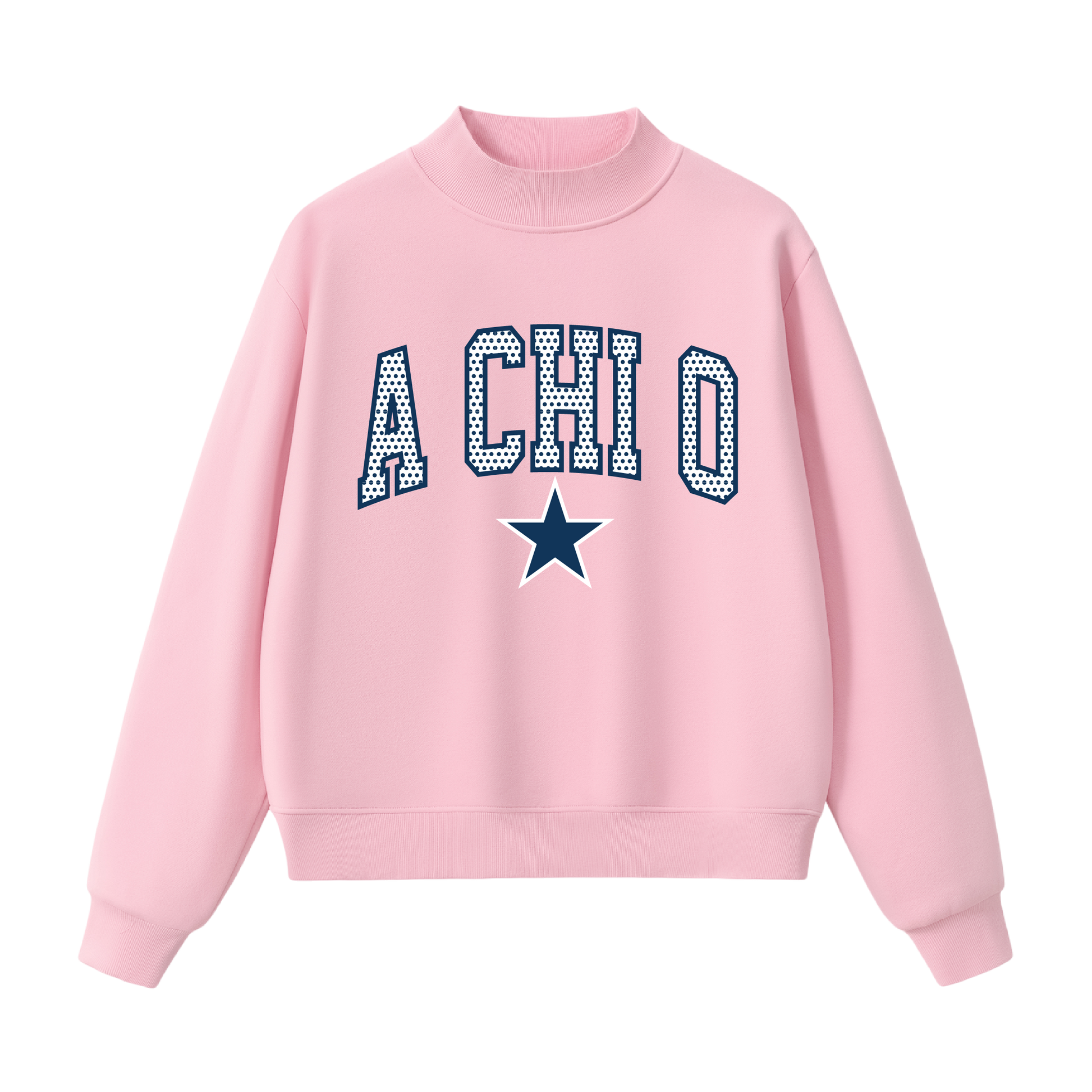 A Chi O Polka Dot Mock Neck