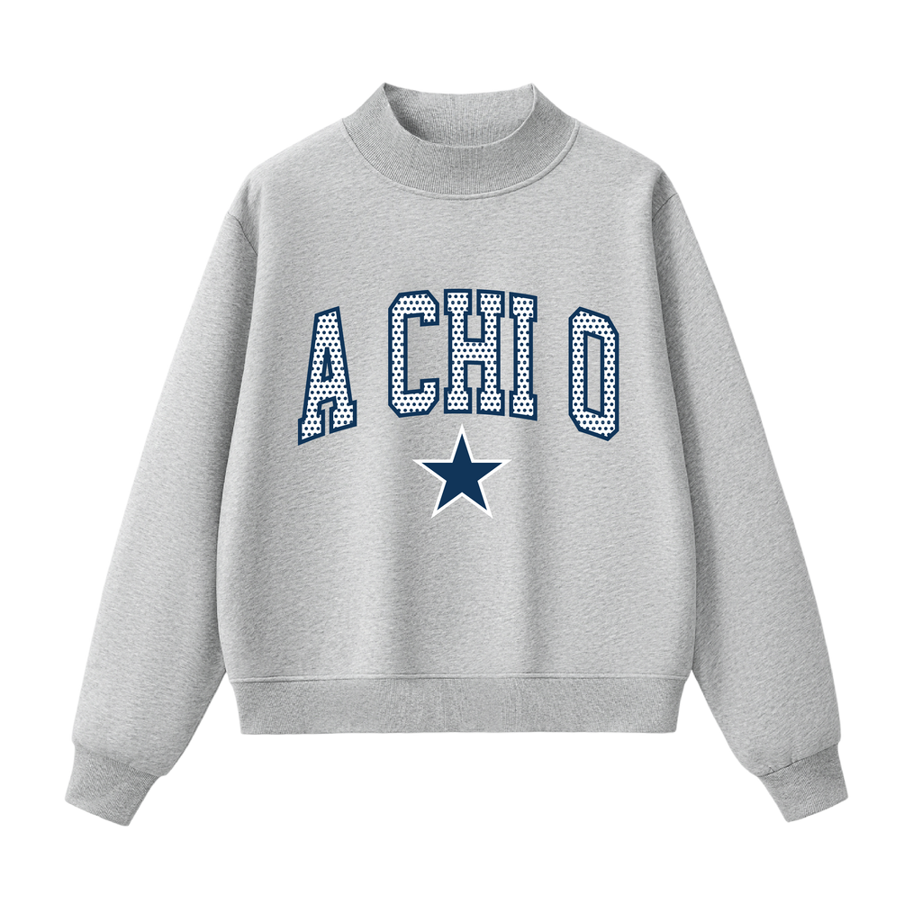 A Chi O Polka Dot Mock Neck