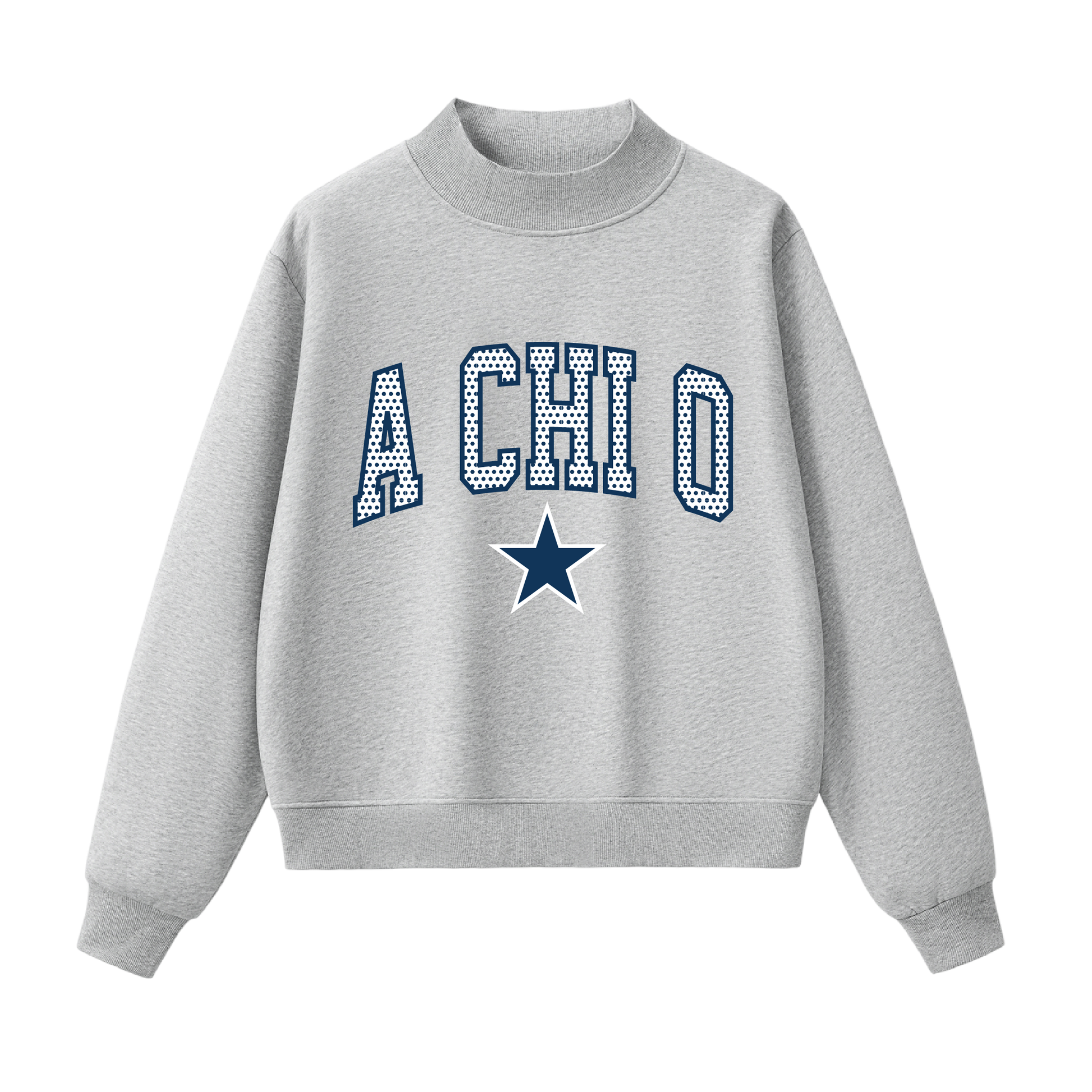 A Chi O Polka Dot Mock Neck