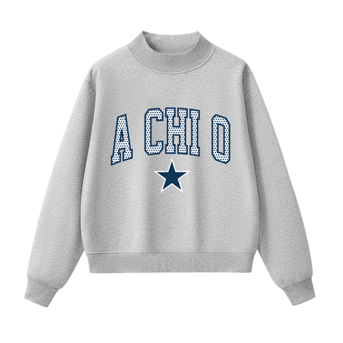 A Chi Omega Polka Dot Mock Neck