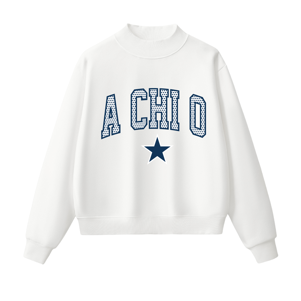 A Chi O Polka Dot Mock Neck