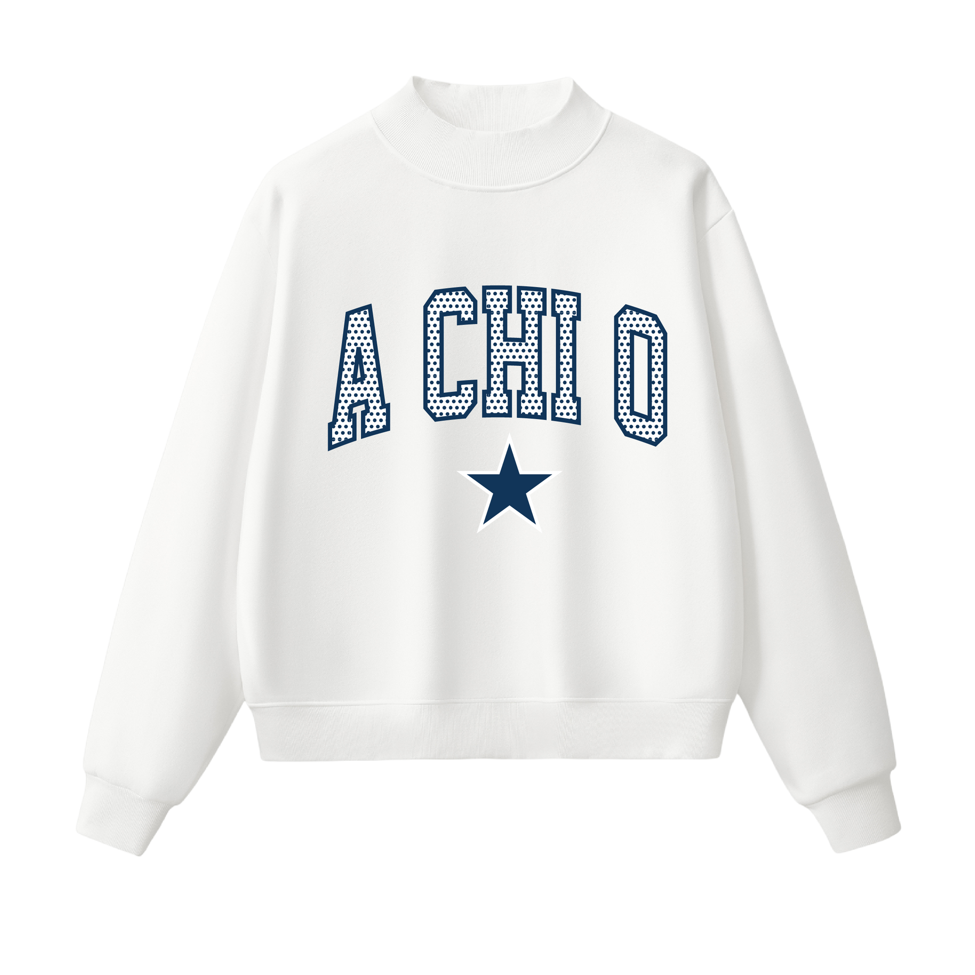 A Chi O Polka Dot Mock Neck