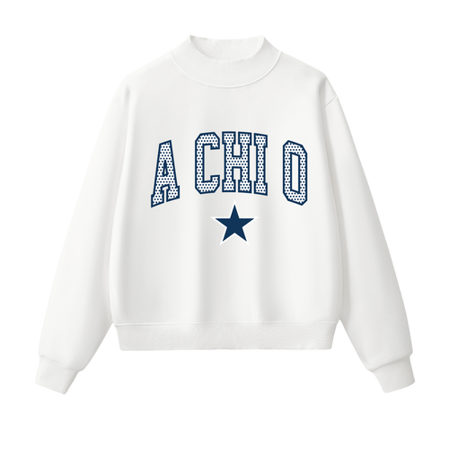 A Chi Omega Polka Dot Mock Neck