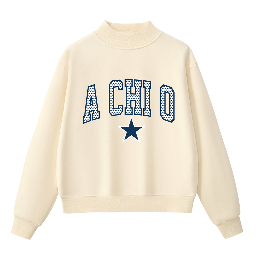 A Chi O Polka Dot Mock Neck