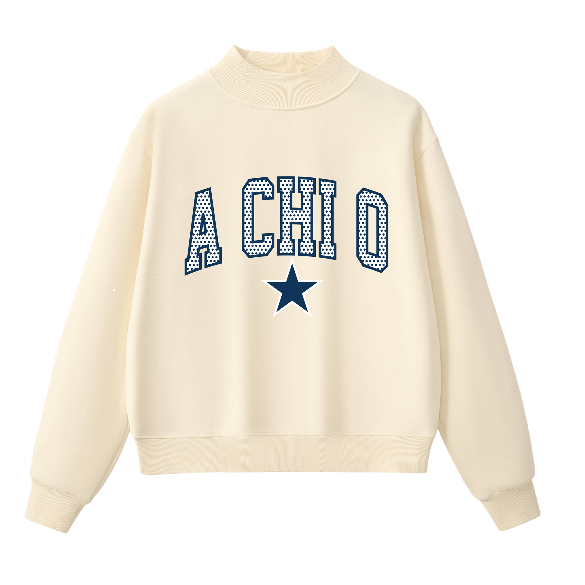 A Chi O Polka Dot Mock Neck