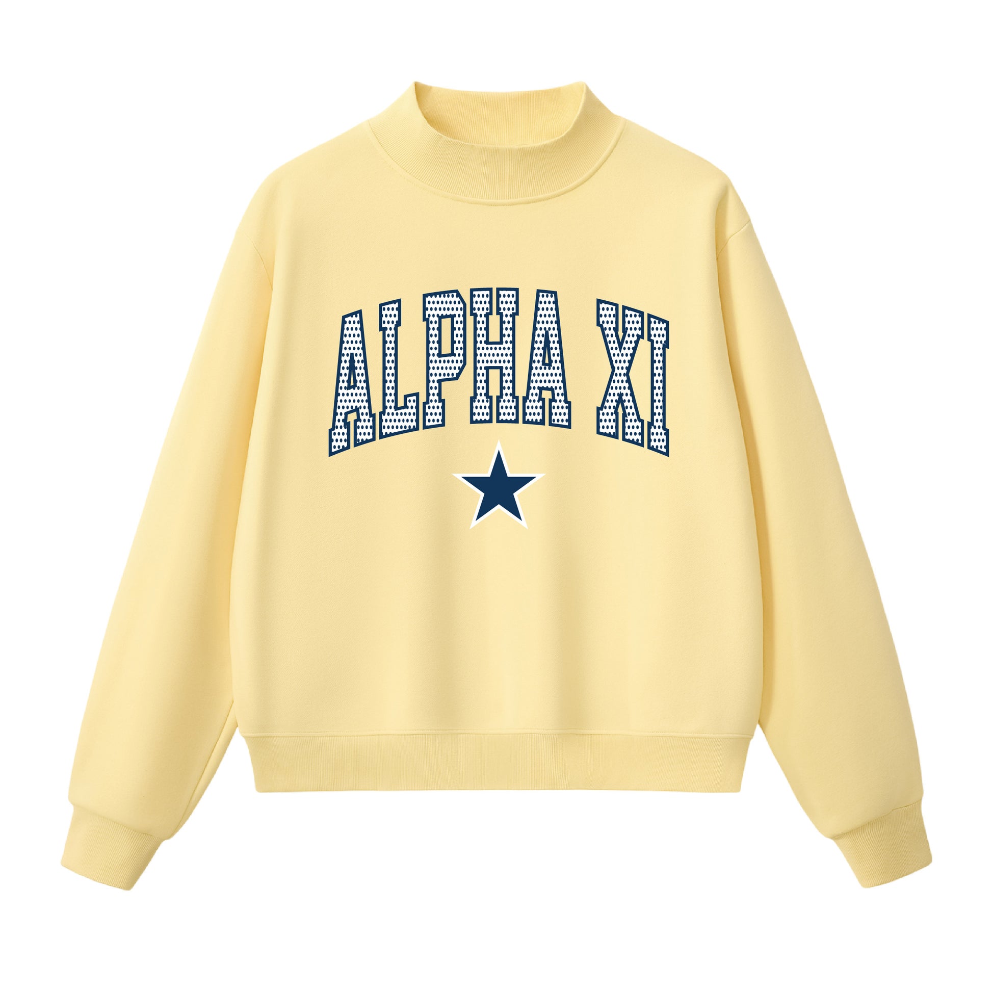 Alpha Xi Polka Dot  Mock Neck