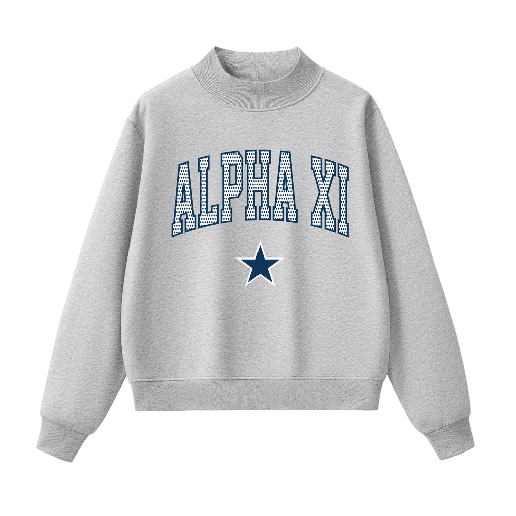 Alpha Xi Polka Dot  Mock Neck