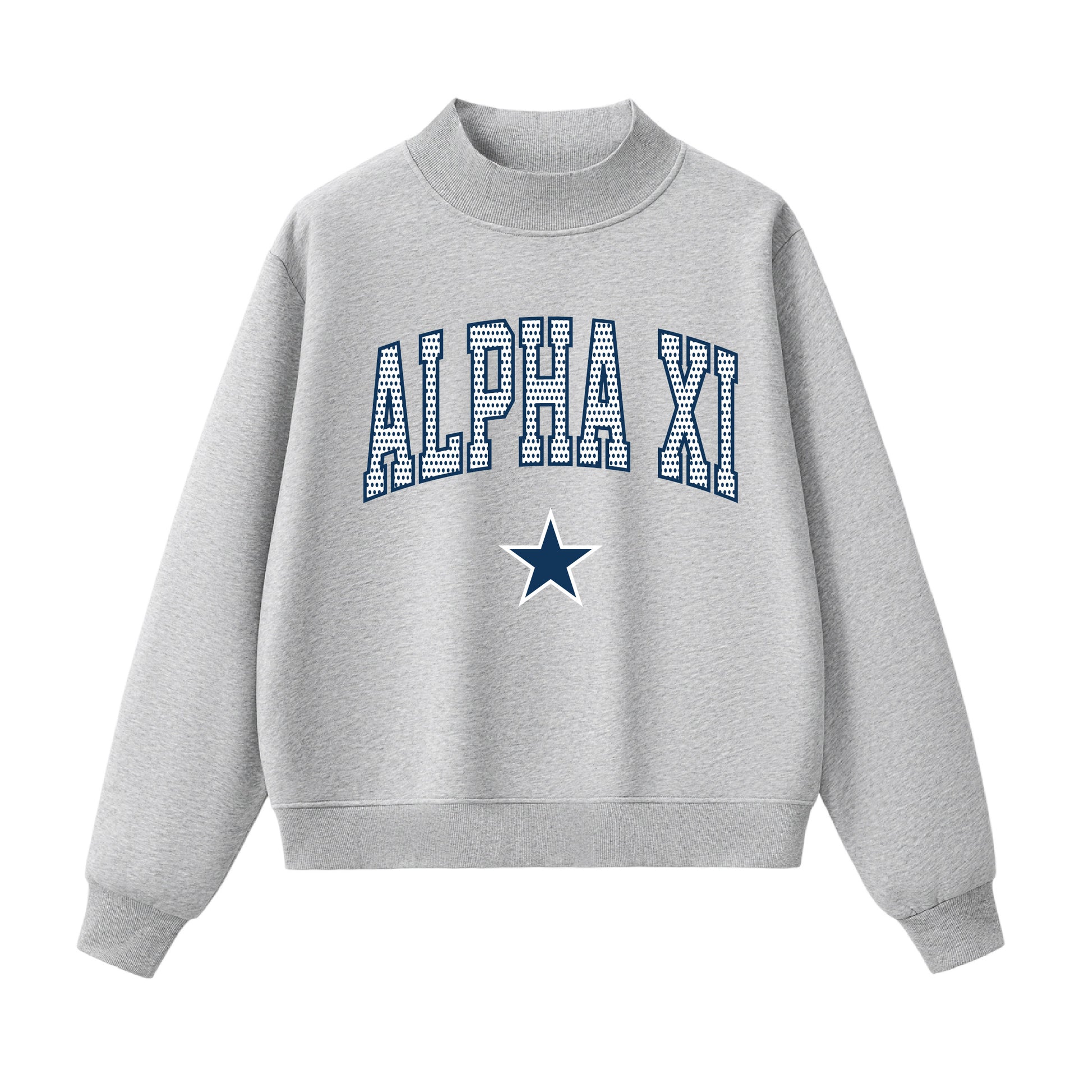 Alpha Xi Polka Dot  Mock Neck