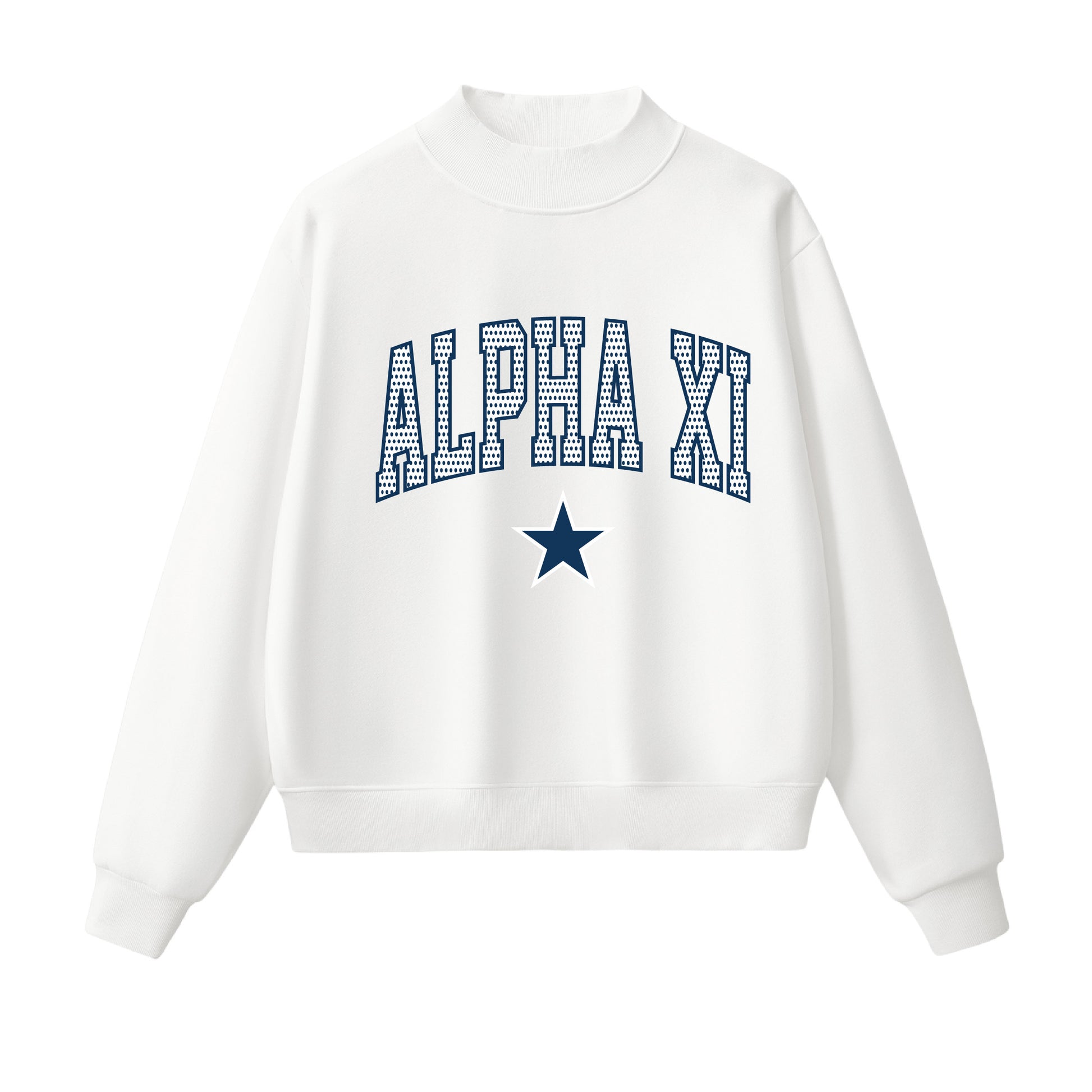 Alpha Xi Polka Dot  Mock Neck