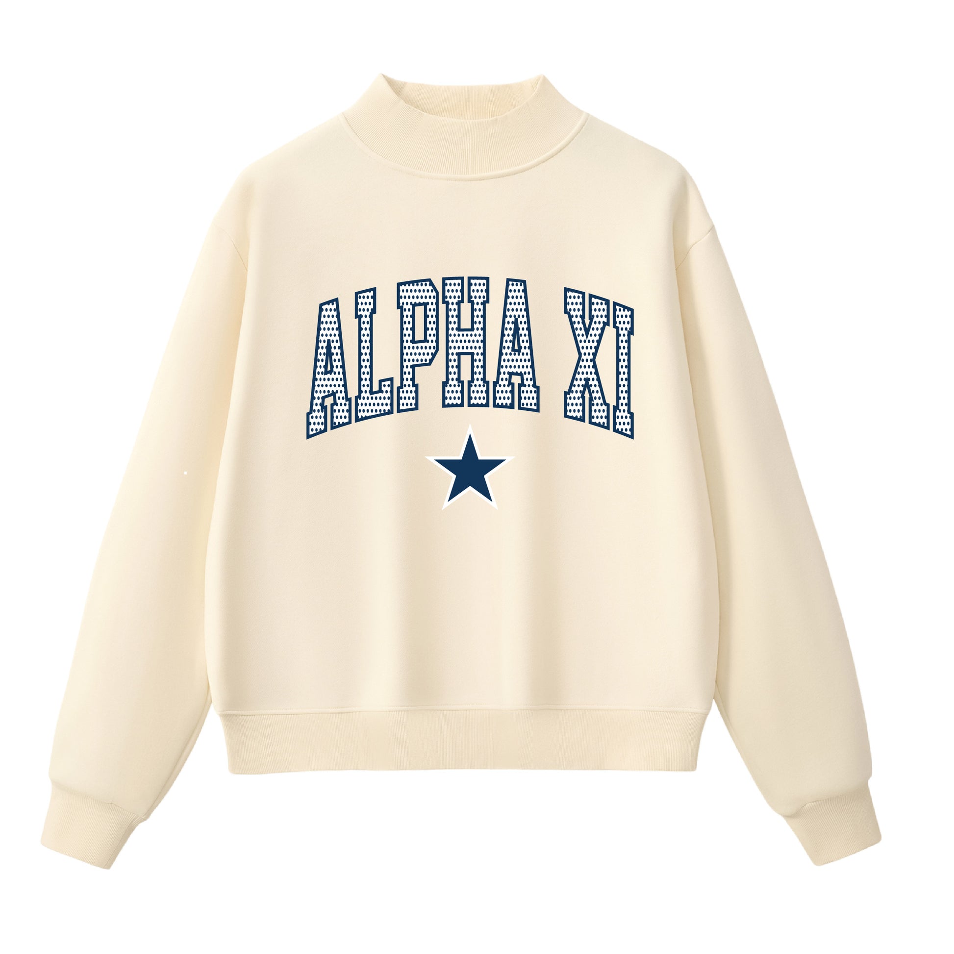 Alpha Xi Polka Dot  Mock Neck