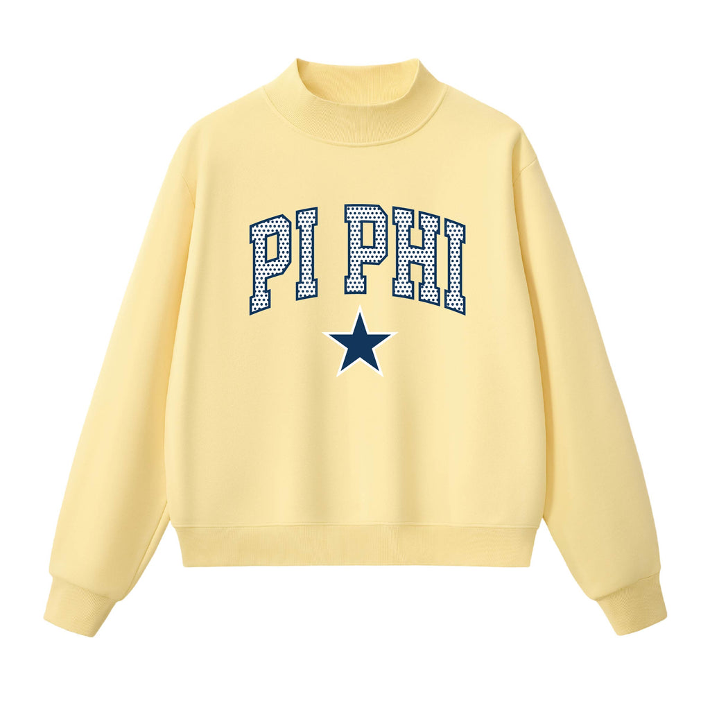 Pi Phi Polka Dot Mock Neck
