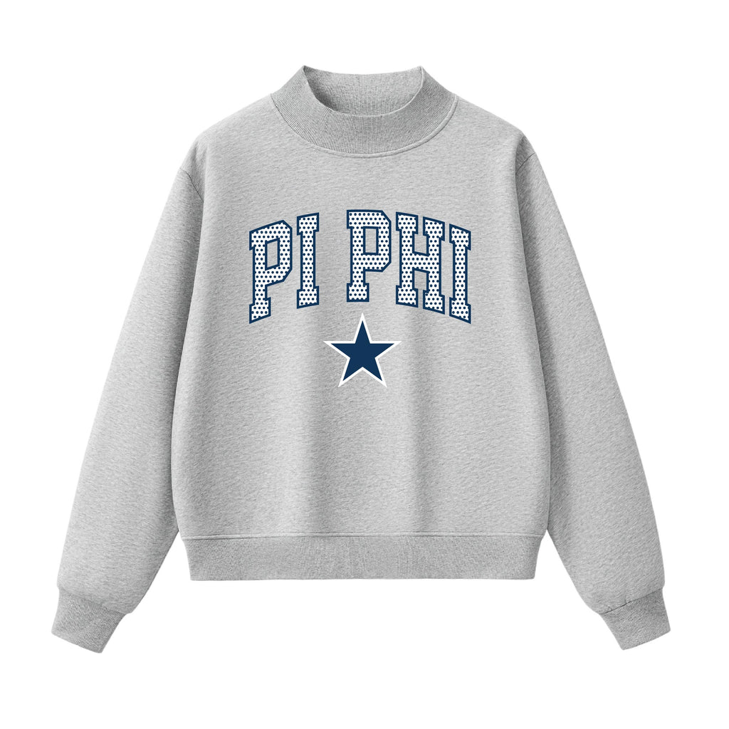 Pi Phi Polka Dot Mock Neck