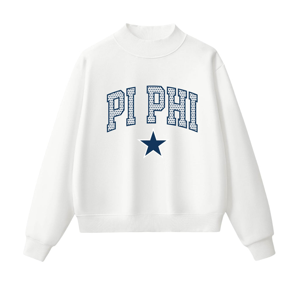 Pi Phi Polka Dot Mock Neck