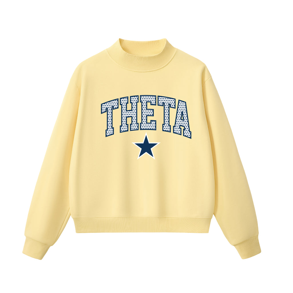 Theta Polka Dot Mock Neck