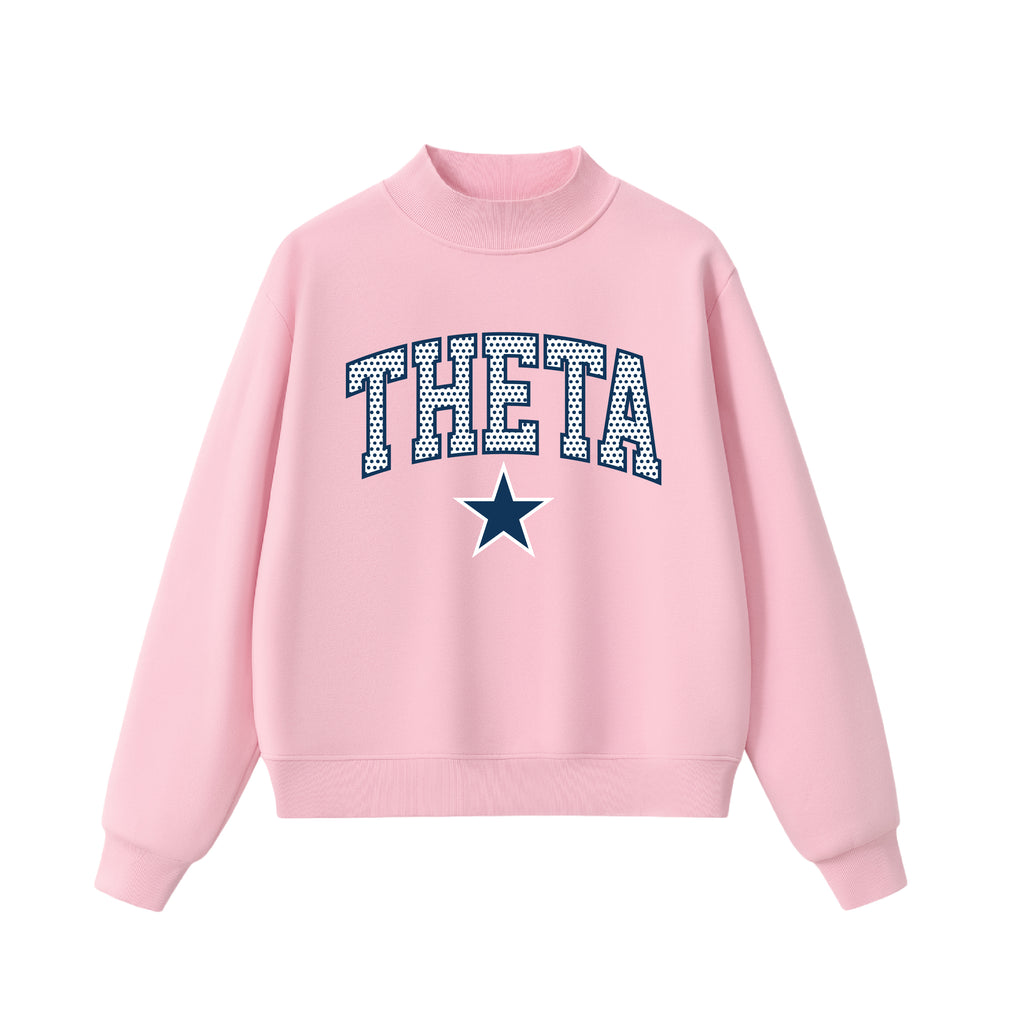 Theta Polka Dot Mock Neck