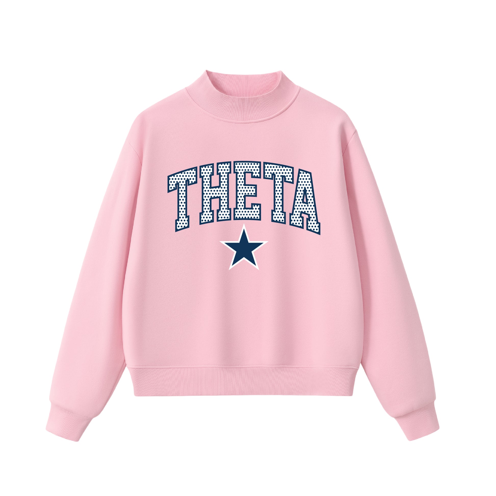Theta Polka Dot Mock Neck