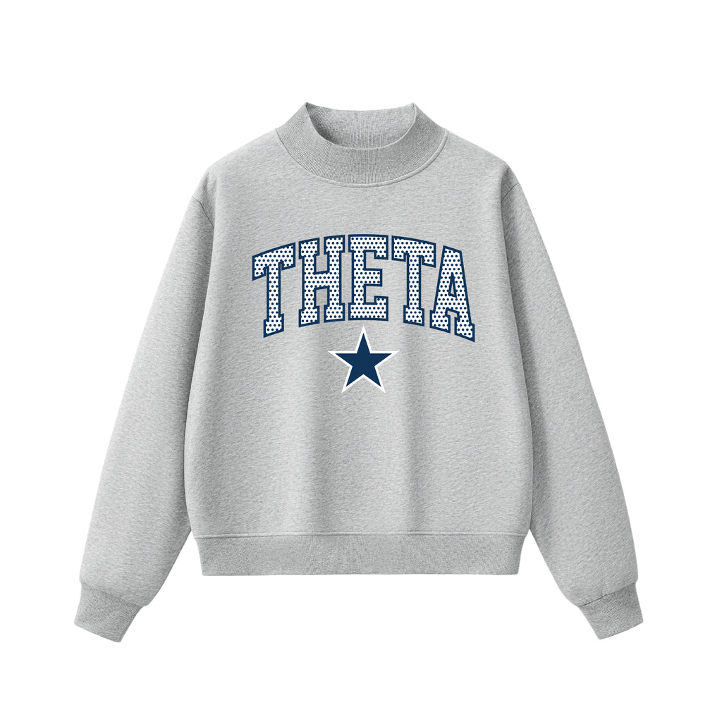 Theta Polka Dot Mock Neck
