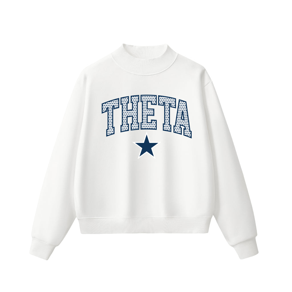 Theta Polka Dot Mock Neck