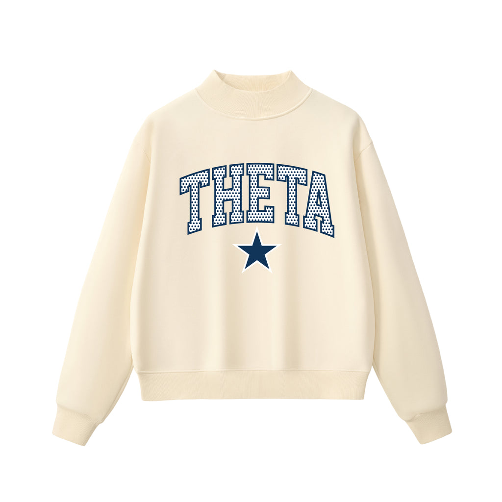 Theta Polka Dot Mock Neck