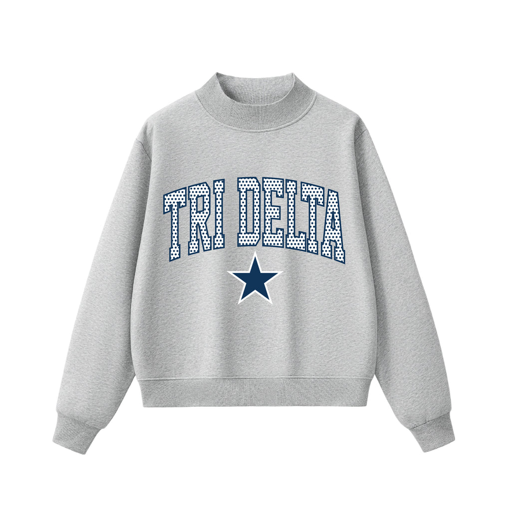 Tri Delta  Polka Dot Mock Neck